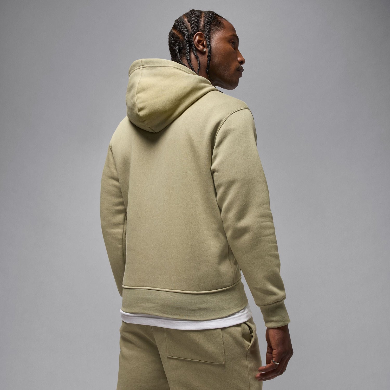 Air Jordan Mens Brooklyn Fleece Pullover Hoodie - Medium Khaki by Denim Exchange