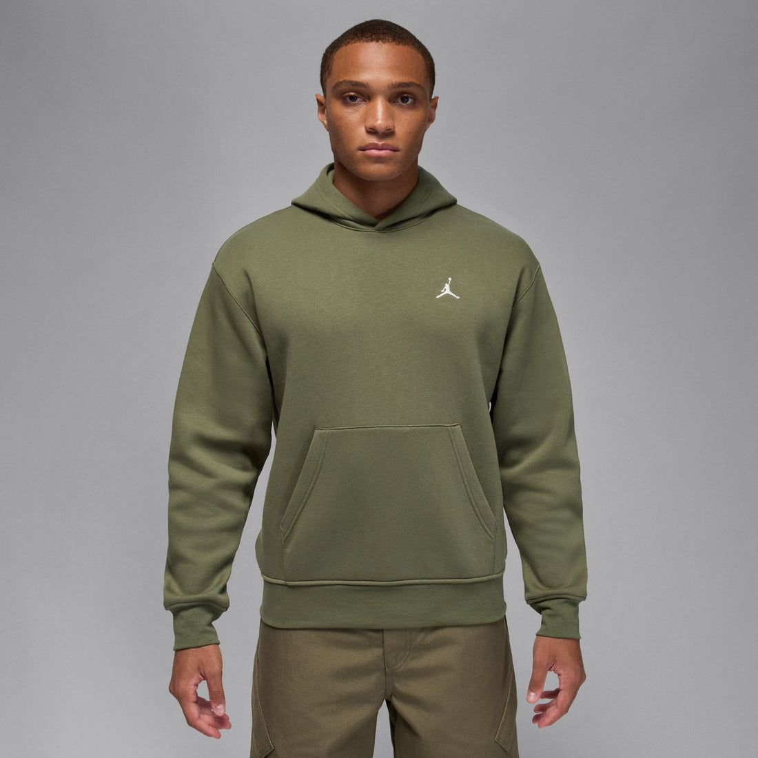 Air Jordan Mens Brooklyn Fleece Pullover Hoodie - Medium Olive by Denim Exchange