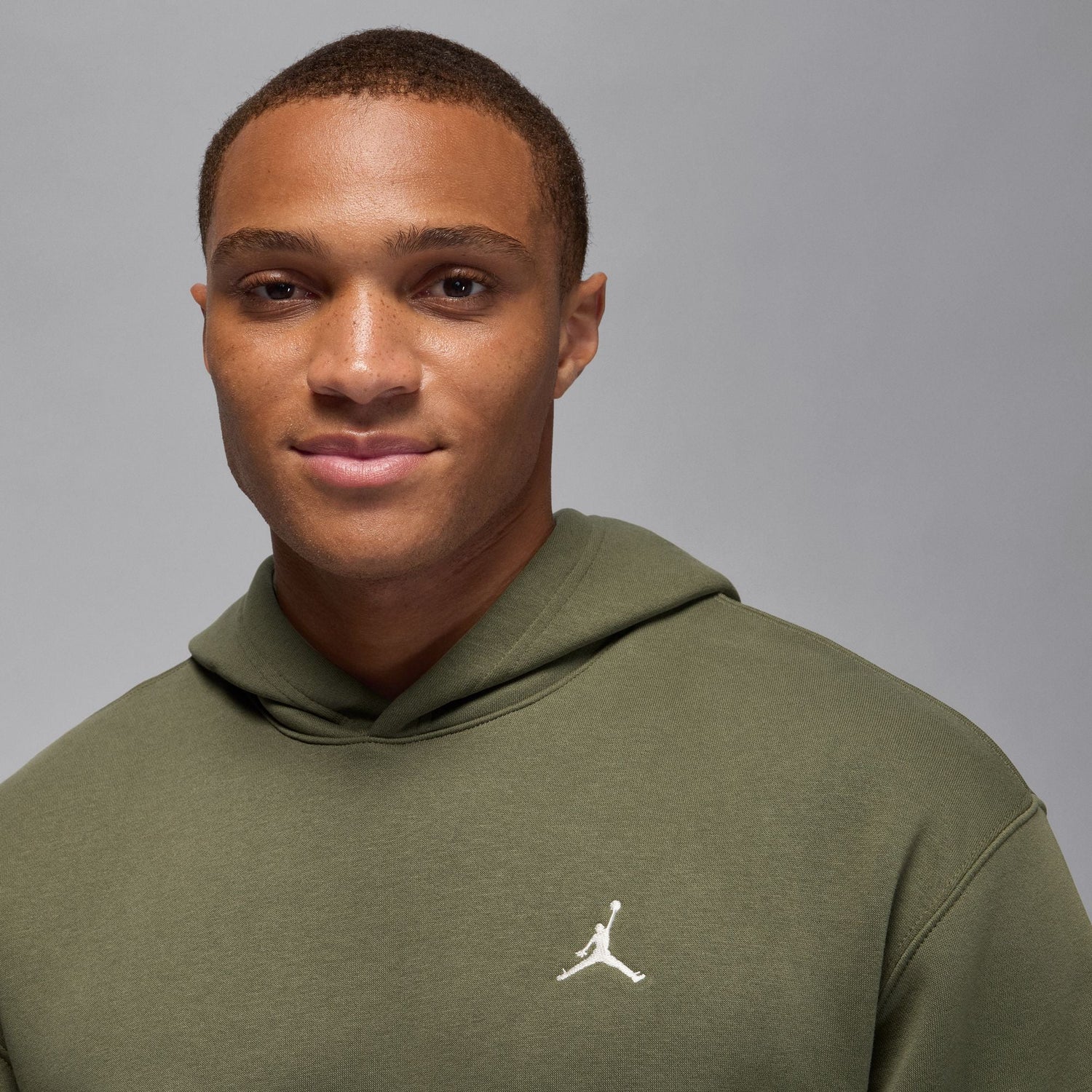 Air Jordan Mens Brooklyn Fleece Pullover Hoodie - Medium Olive by Denim Exchange