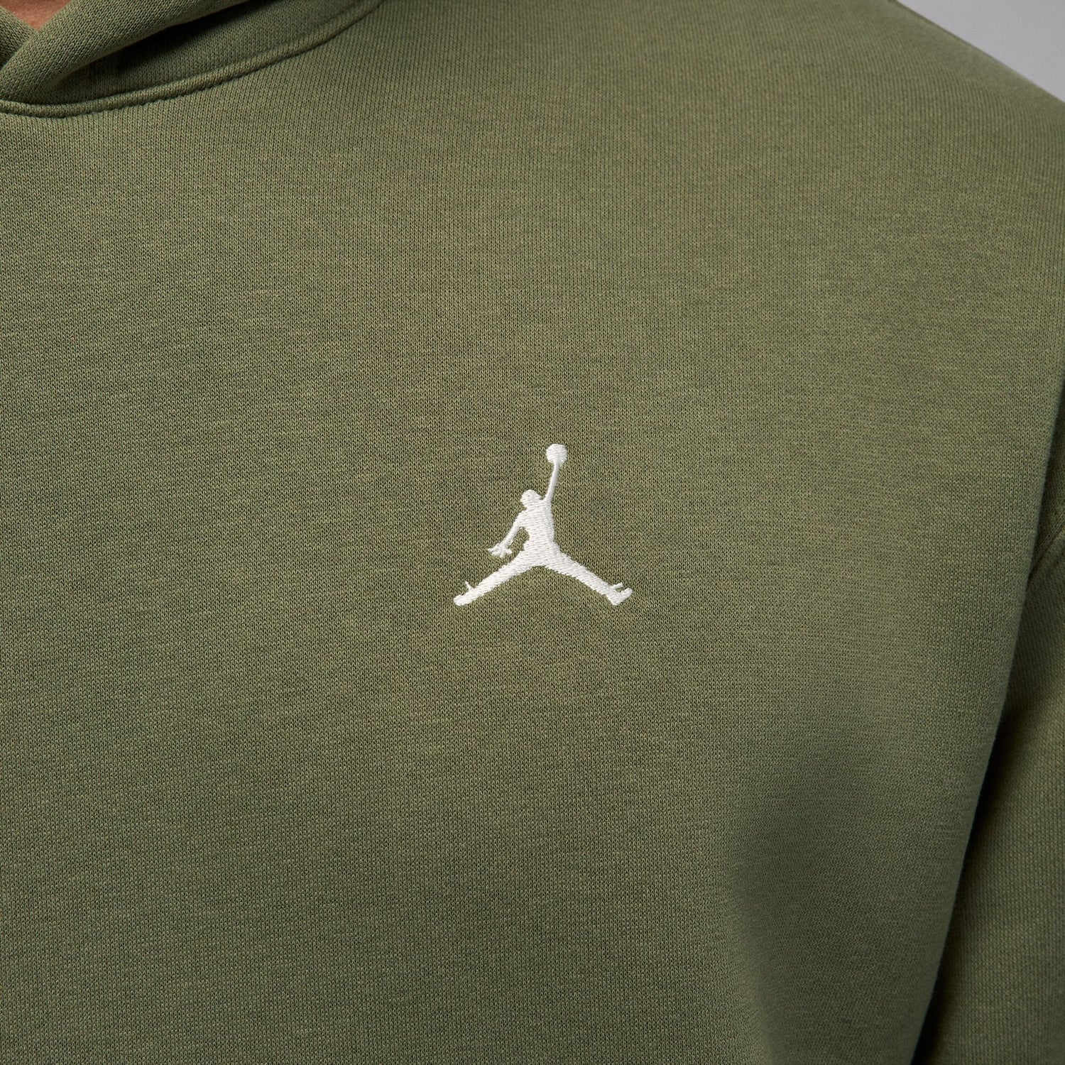 Air Jordan Mens Brooklyn Fleece Pullover Hoodie - Medium Olive by Denim Exchange