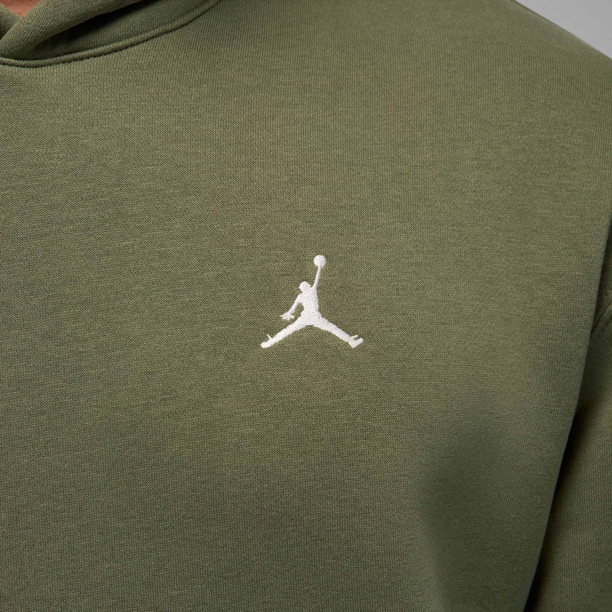 Air Jordan Mens Brooklyn Fleece Pullover Hoodie - Medium Olive by Denim Exchange