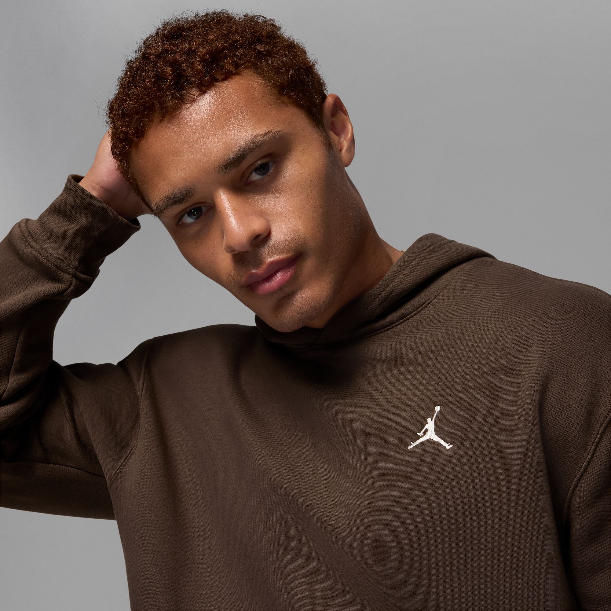Air Jordan Mens Brooklyn Fleece Pullover Hoodie - Brown by Denim Exchange