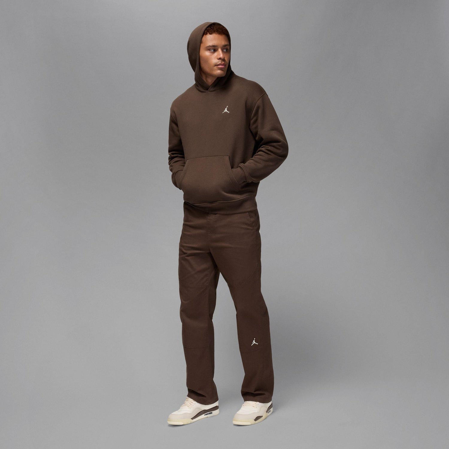 Air Jordan Mens Brooklyn Fleece Pullover Hoodie - Brown by Denim Exchange