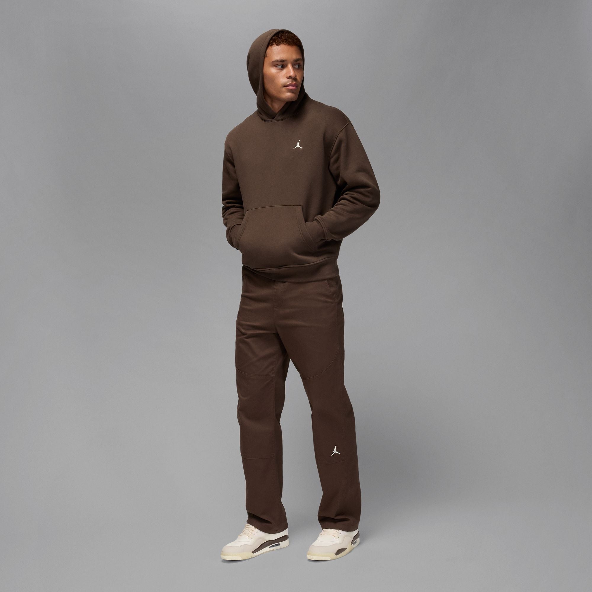 Air Jordan Mens Brooklyn Fleece Pullover Hoodie - Brown by Denim Exchange