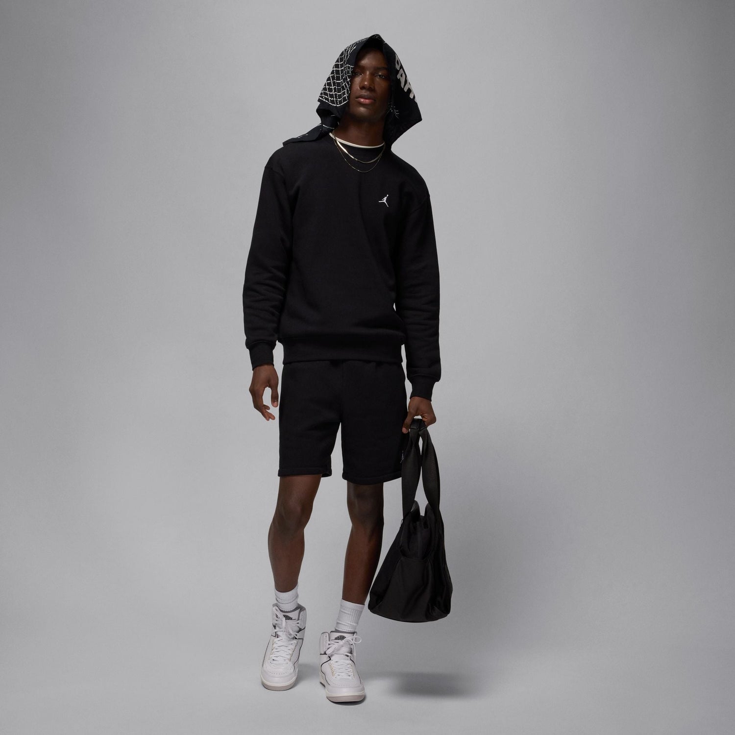 Air Jordan Brooklyn Fleece Crewneck - Black/White by Denim Exchange