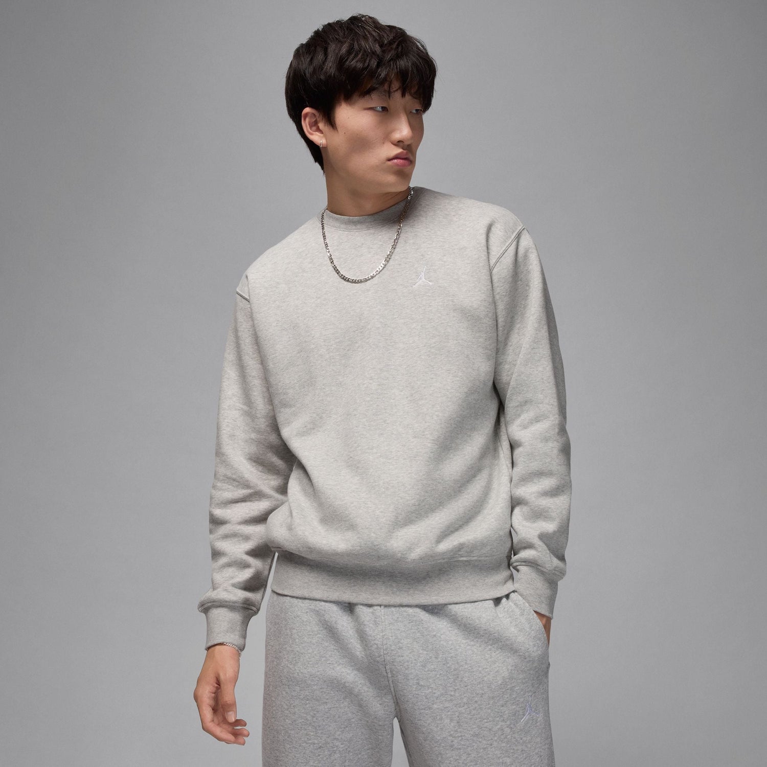 Air Jordan Brooklyn Fleece Crewneck - Light Grey by Denim Exchange