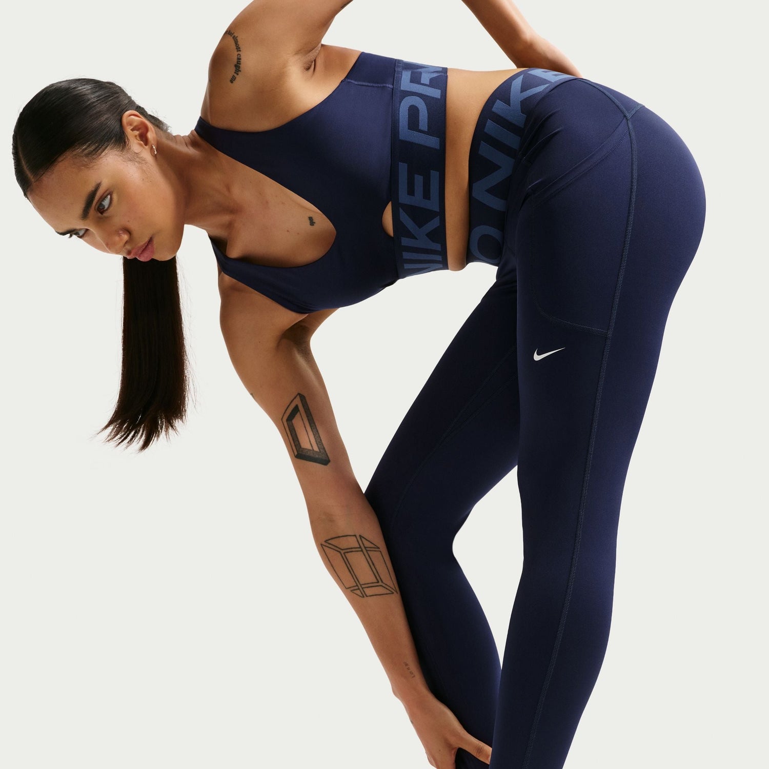 Nike Womens High-Waisted Leggings - Midnight Navy by Denim Exchange