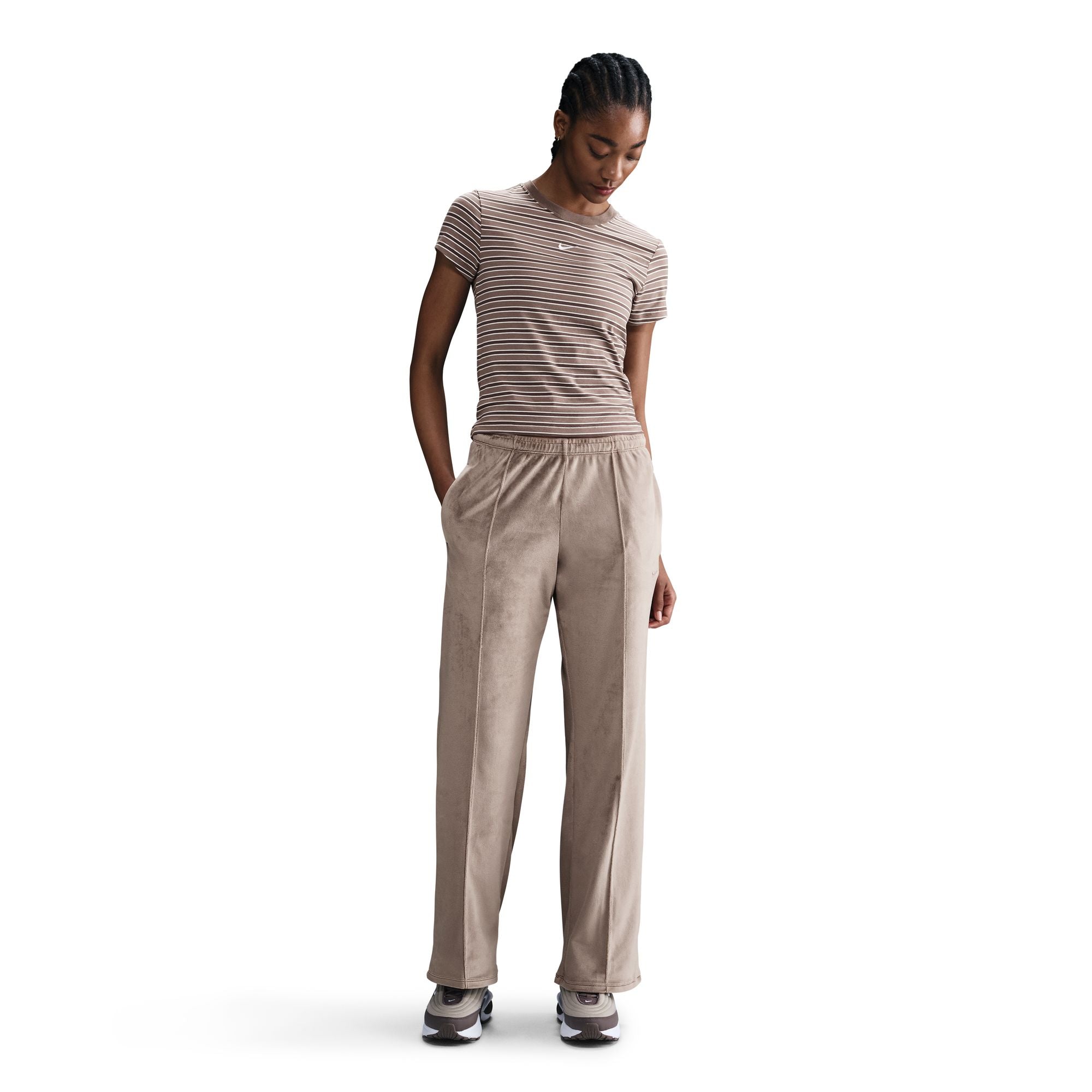 Nike Womens Sportswear Chill Knit Pants - Mink Brown by Denim Exchange