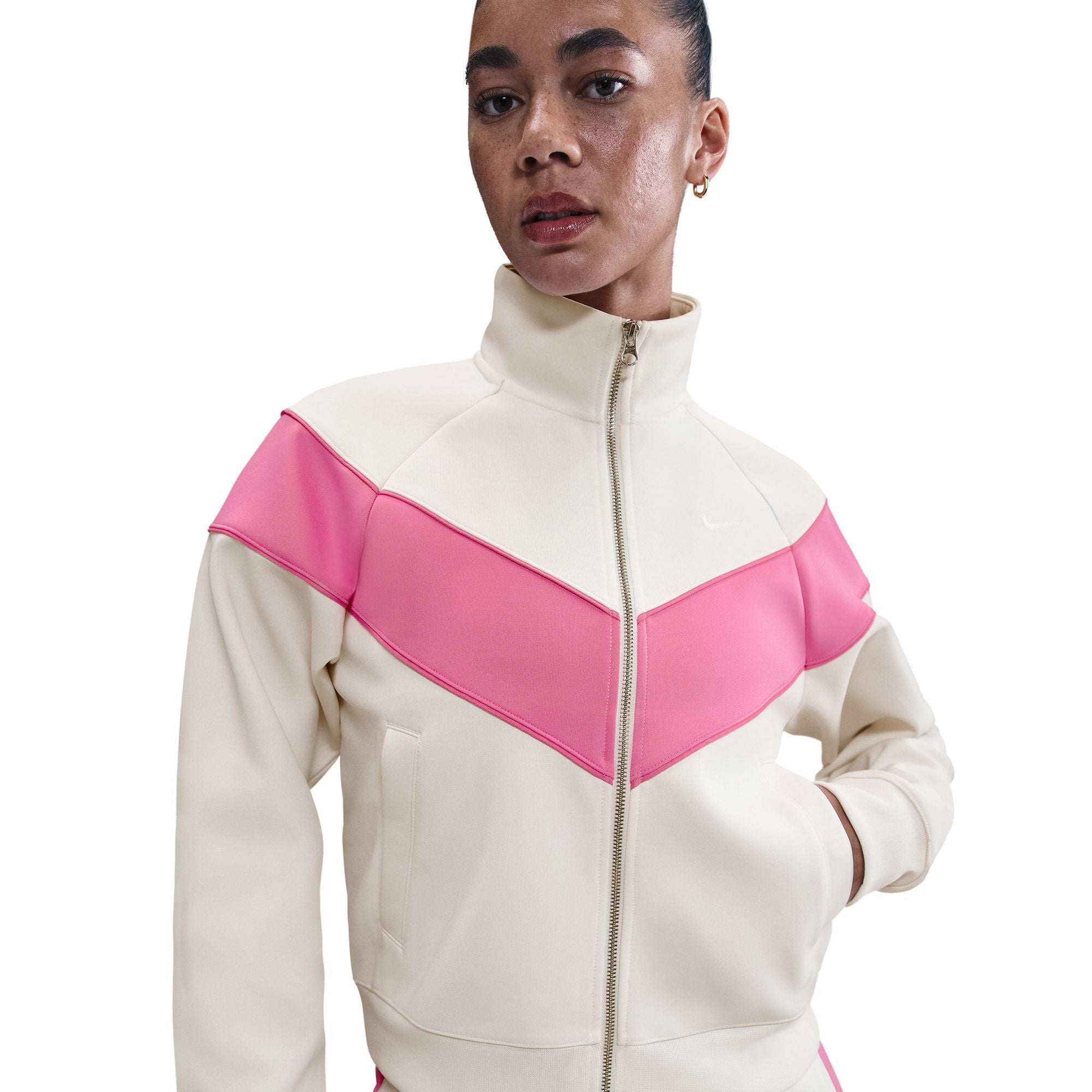 Nike Womens Sportswear Windrunner Knit Jacket - Sail/Playful Pink by Denim Exchange