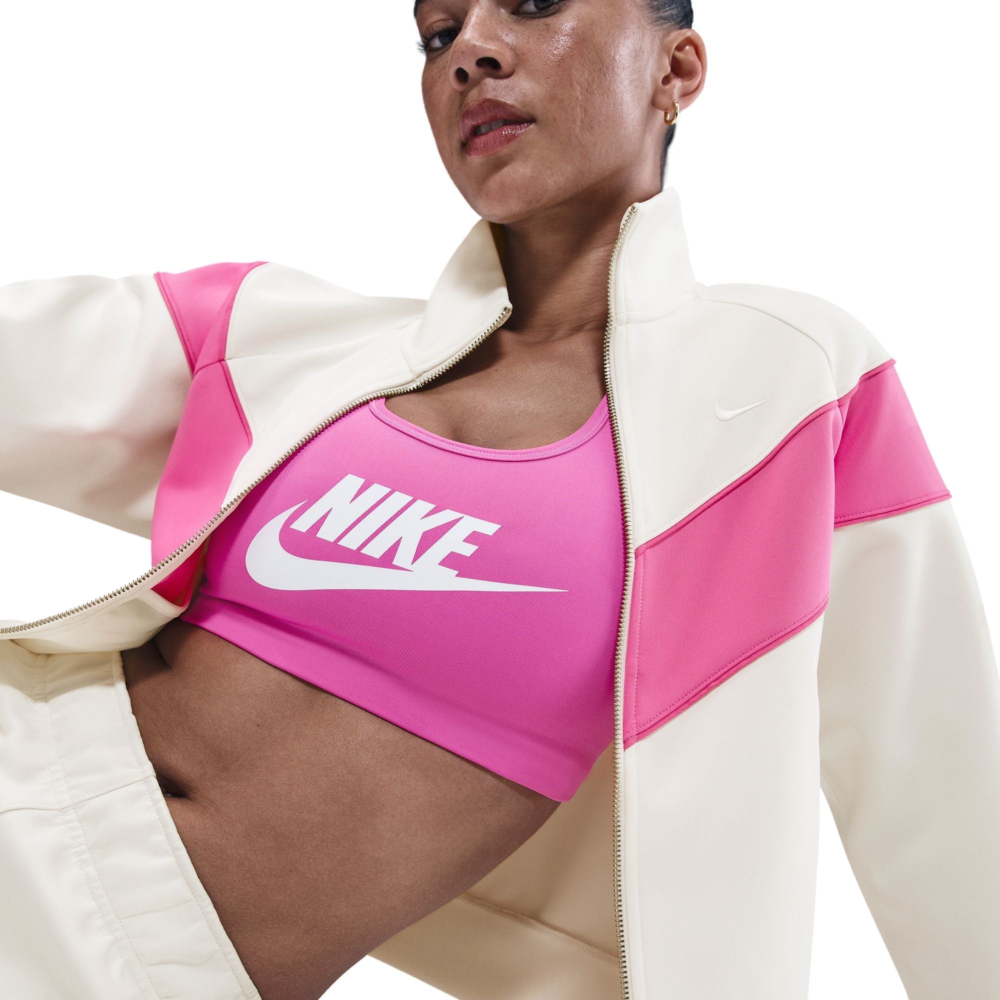 Nike Womens Sportswear Windrunner Knit Jacket - Sail/Playful Pink by Denim Exchange