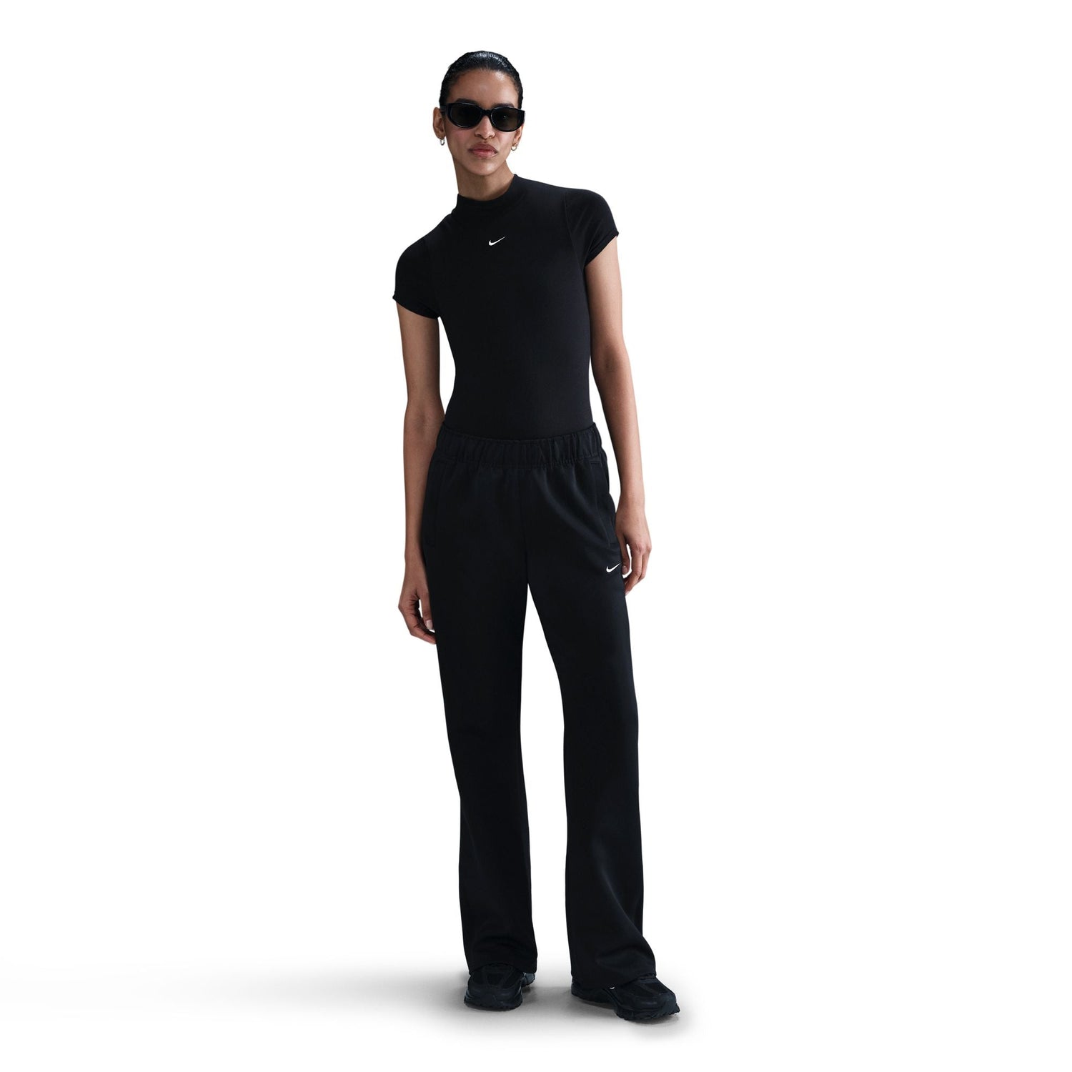 Nike Womens Mid Rise Slim Knit Trousers - Black by Denim Exchange