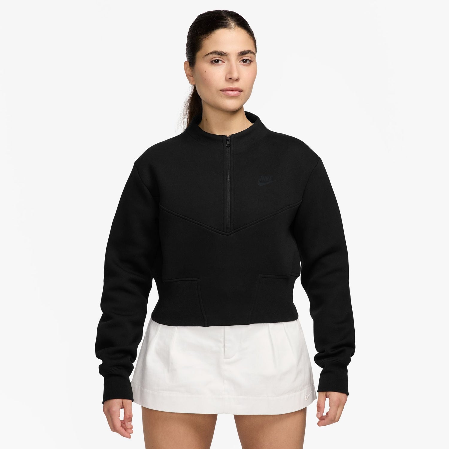 Nike Womens Sportswear Tech Cropped Top - Black by Denim Exchange
