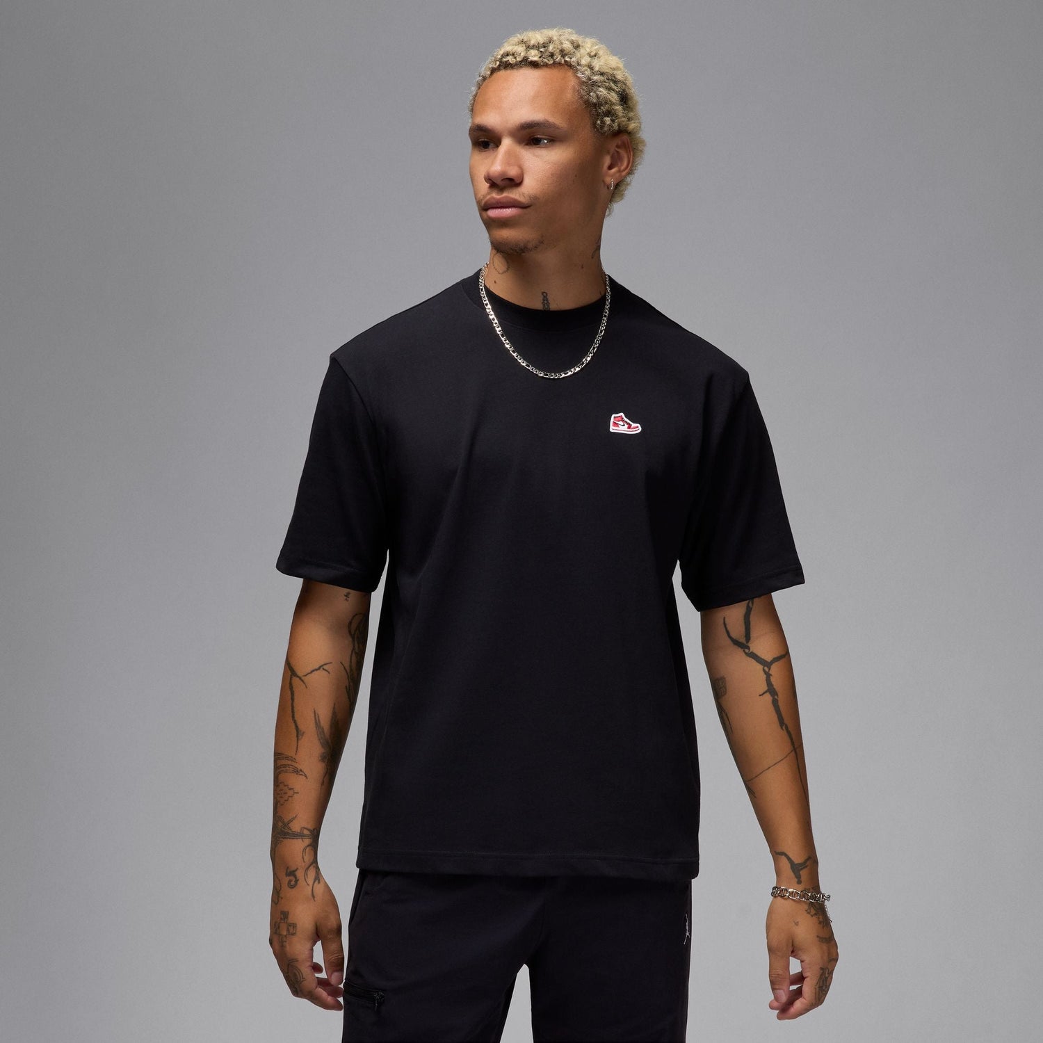 Air Jordan Mens Sneaker Patch Tee - Black by Denim Exchange