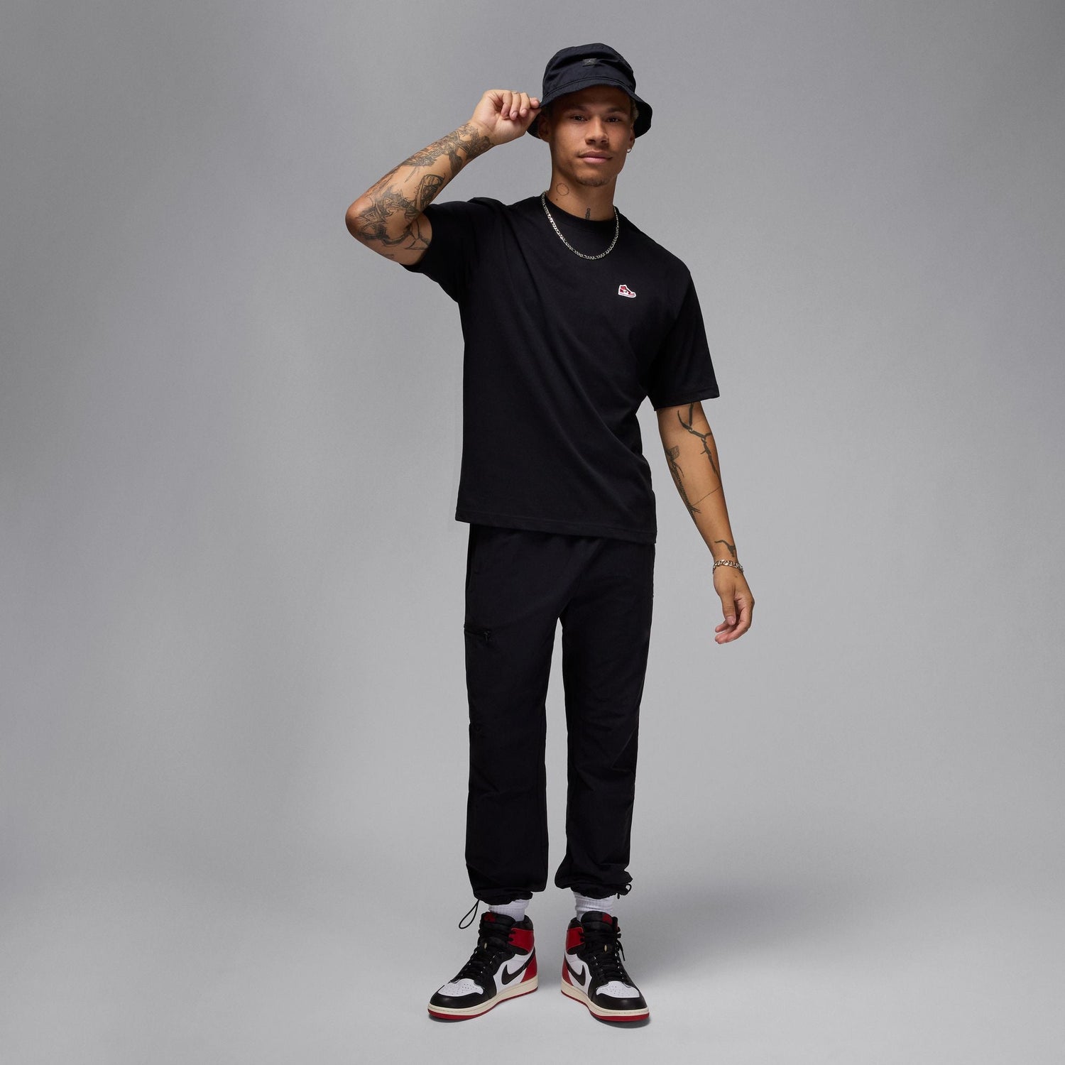 Air Jordan Mens Sneaker Patch Tee - Black by Denim Exchange