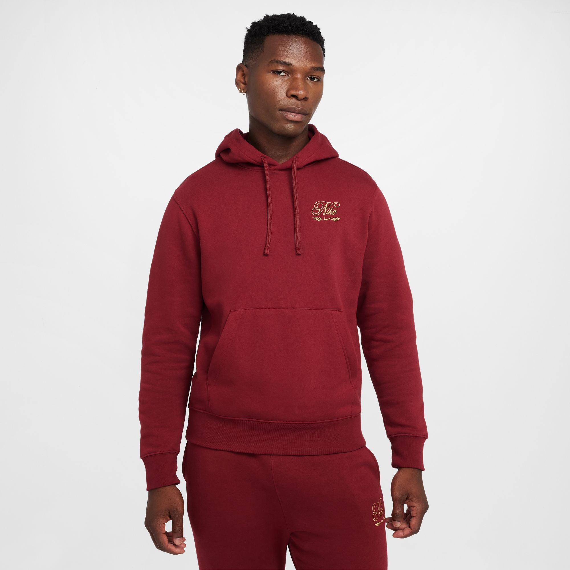 Nike Mens Club Tismen Hoodie - Team Red by Denim Exchange
