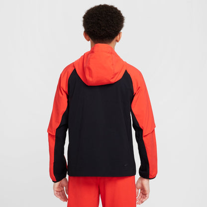 Nike Boys Tech Fleece Hoodie - Black/Light Crimson by Denim Exchange