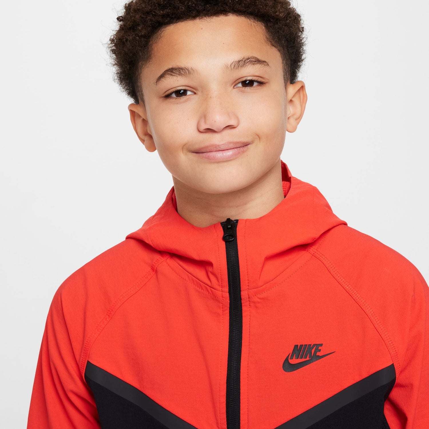 Nike Boys Tech Fleece Hoodie - Black/Light Crimson by Denim Exchange