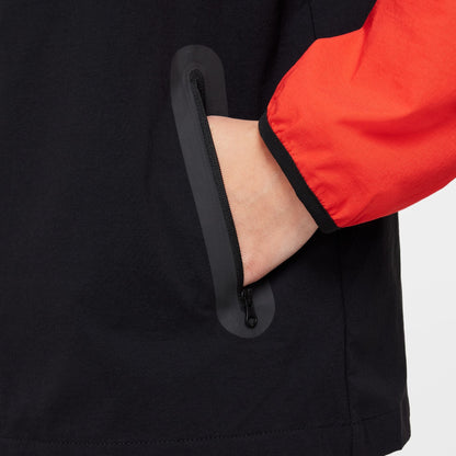 Nike Boys Tech Fleece Hoodie - Black/Light Crimson by Denim Exchange