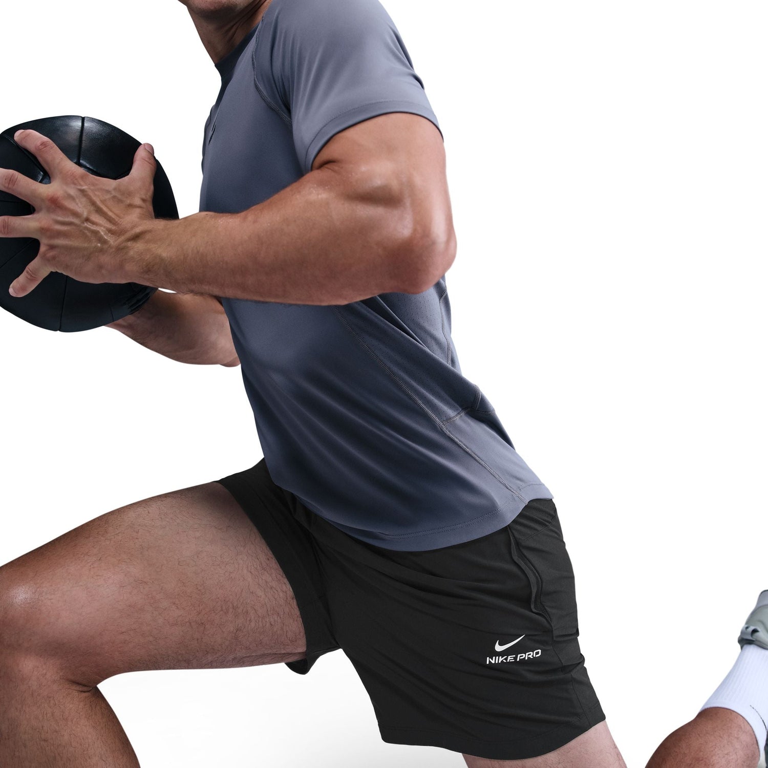 Nike Mens Pro Training 6" Shorts - Black/White by Denim Exchange