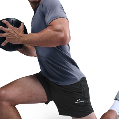 Nike Mens Pro Training 6" Shorts - Black/White by Denim Exchange