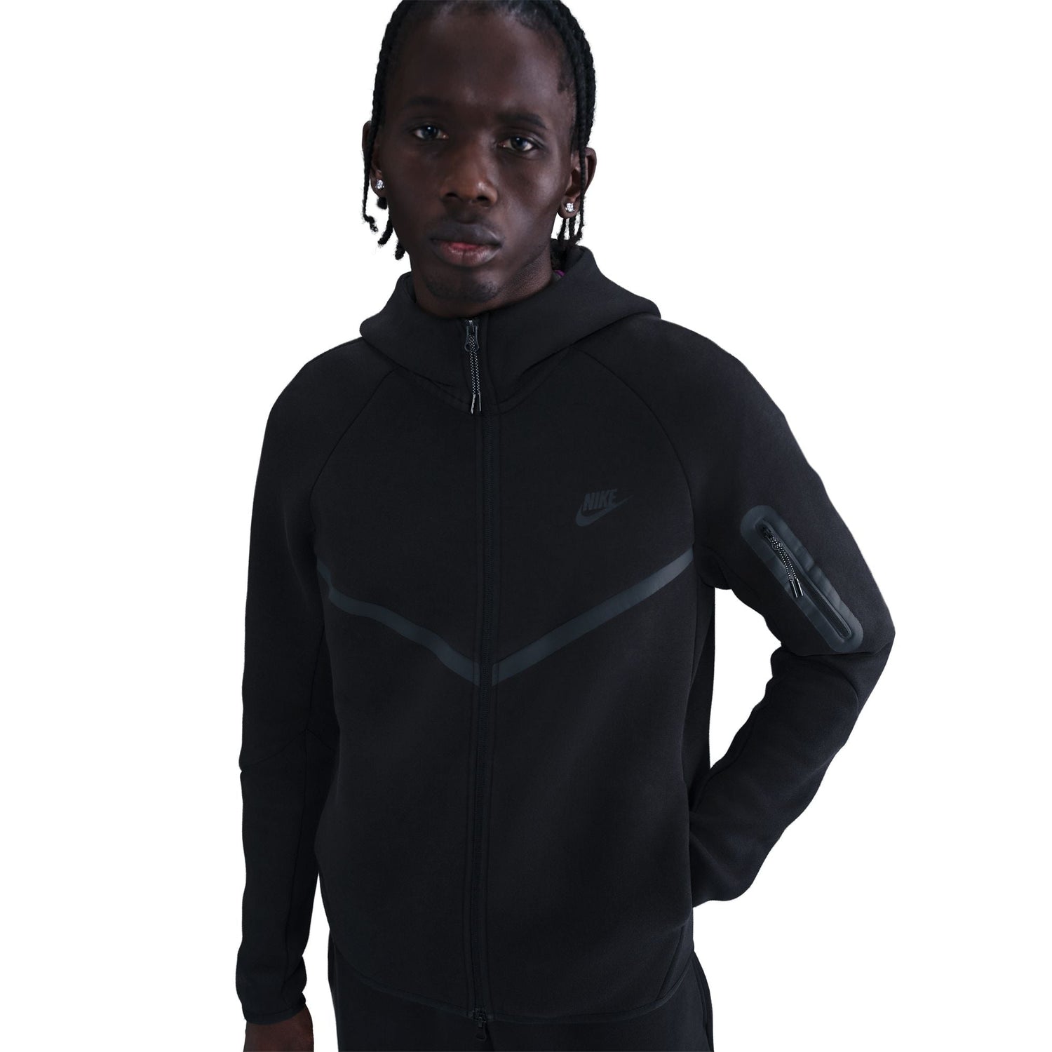 Nike Mens Tech Fleece Full Zip Runner Jacket - Black by Denim Exchange