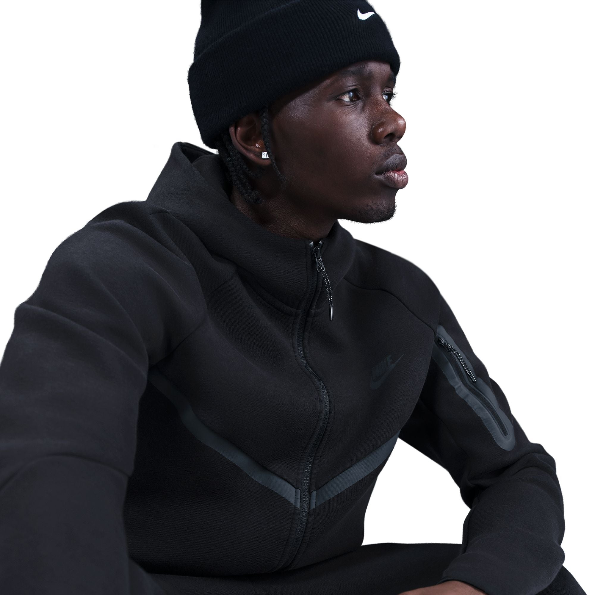 Nike Mens Tech Fleece Full Zip Runner Jacket - Black by Denim Exchange