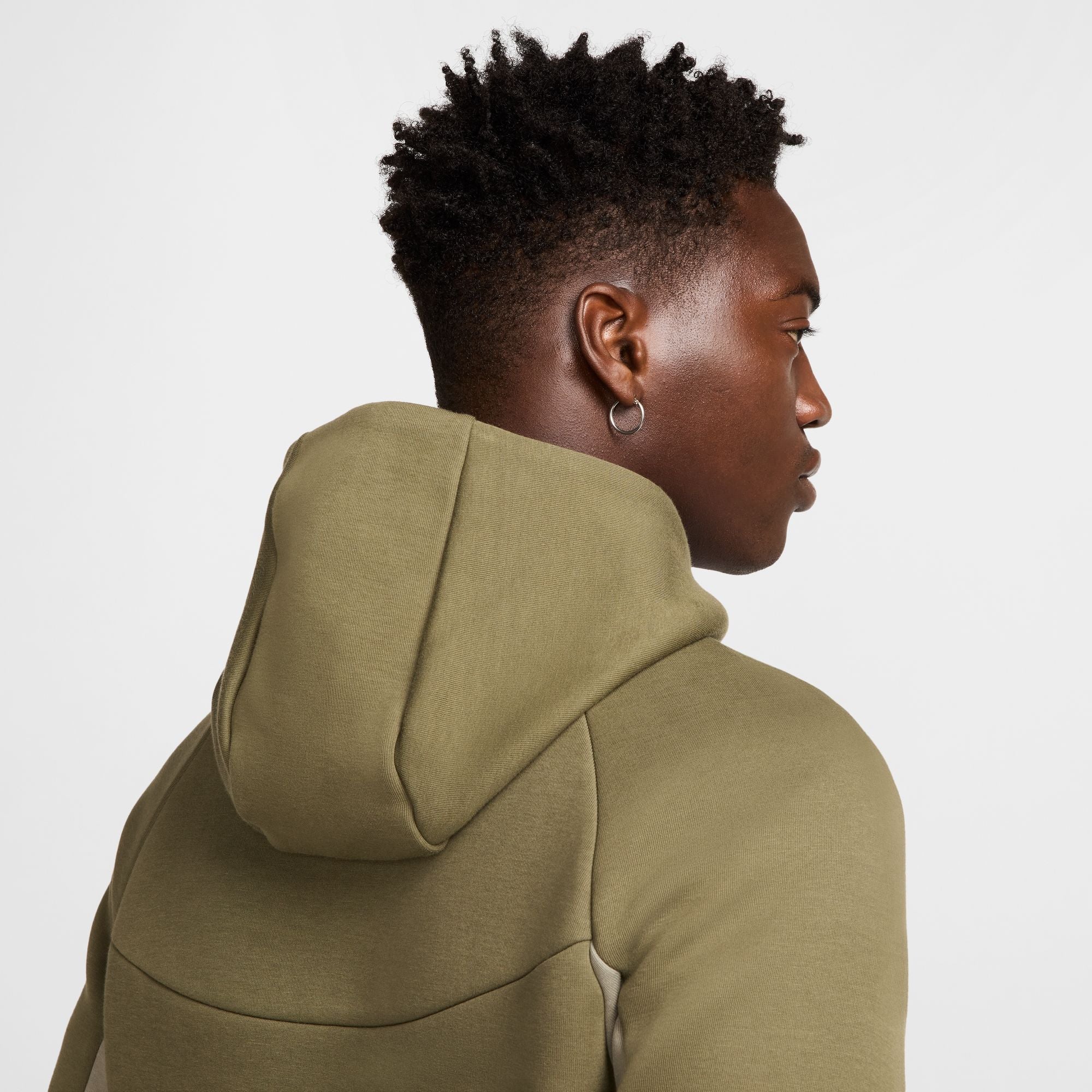 Nike Mens Tech Fleece Hoodie - Medium Olive/Light Army by Denim Exchange