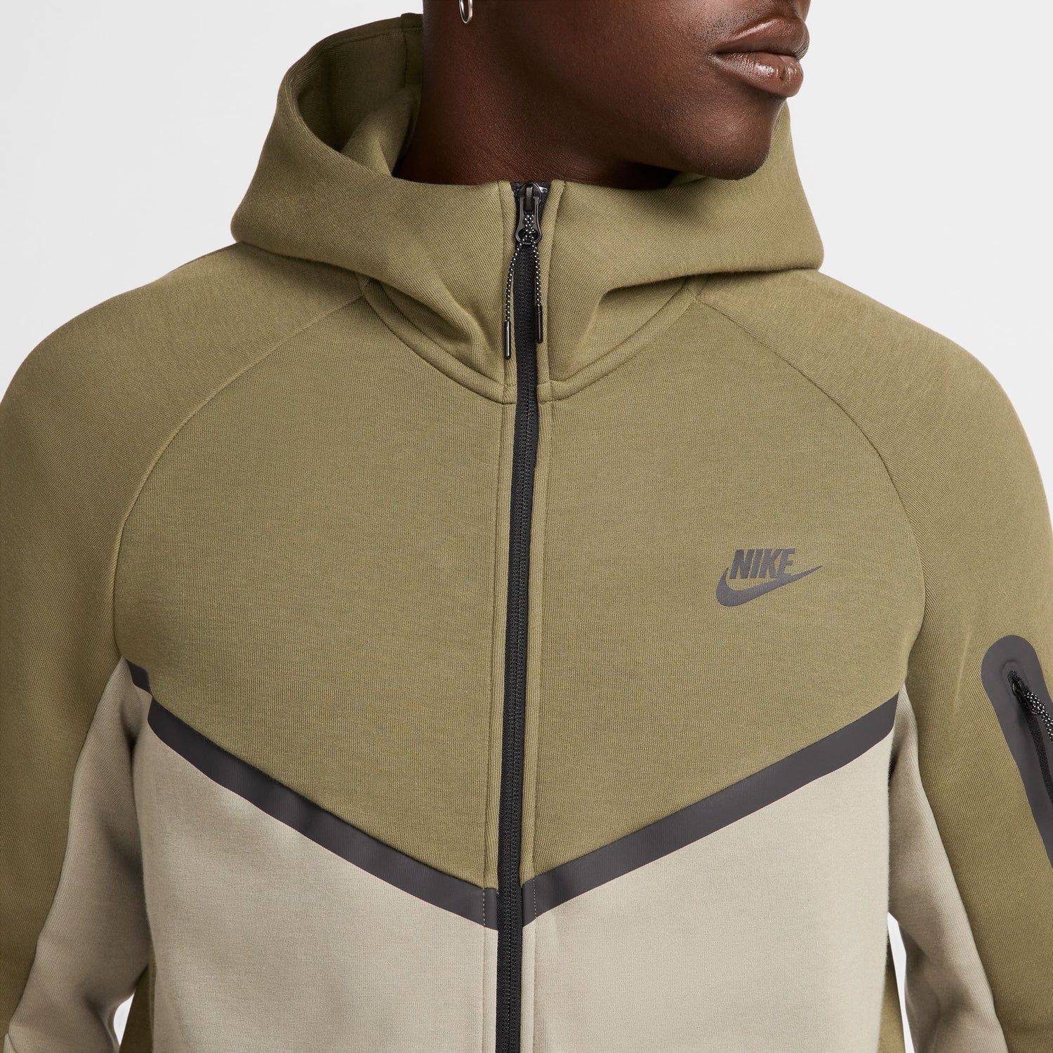 Nike Mens Tech Fleece Hoodie - Medium Olive/Light Army by Denim Exchange