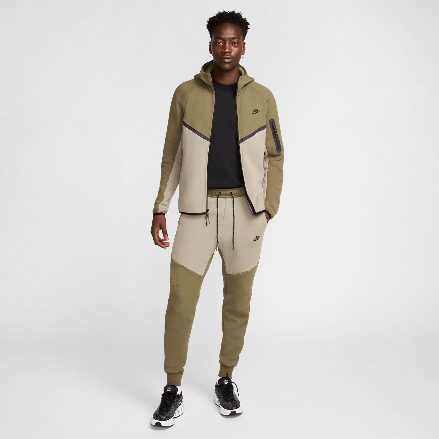 Nike Mens Tech Fleece Hoodie - Medium Olive/Light Army by Denim Exchange