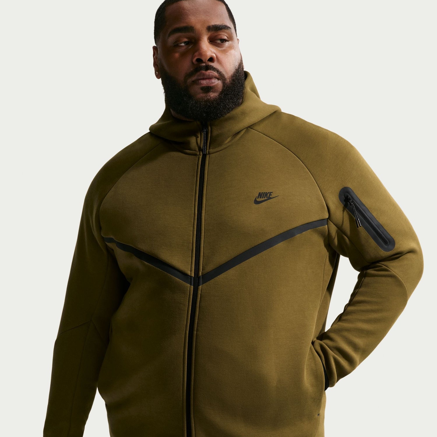 Nike Mens Tech Fleece Windrunner Jacket - Olive Flak by Denim Exchange