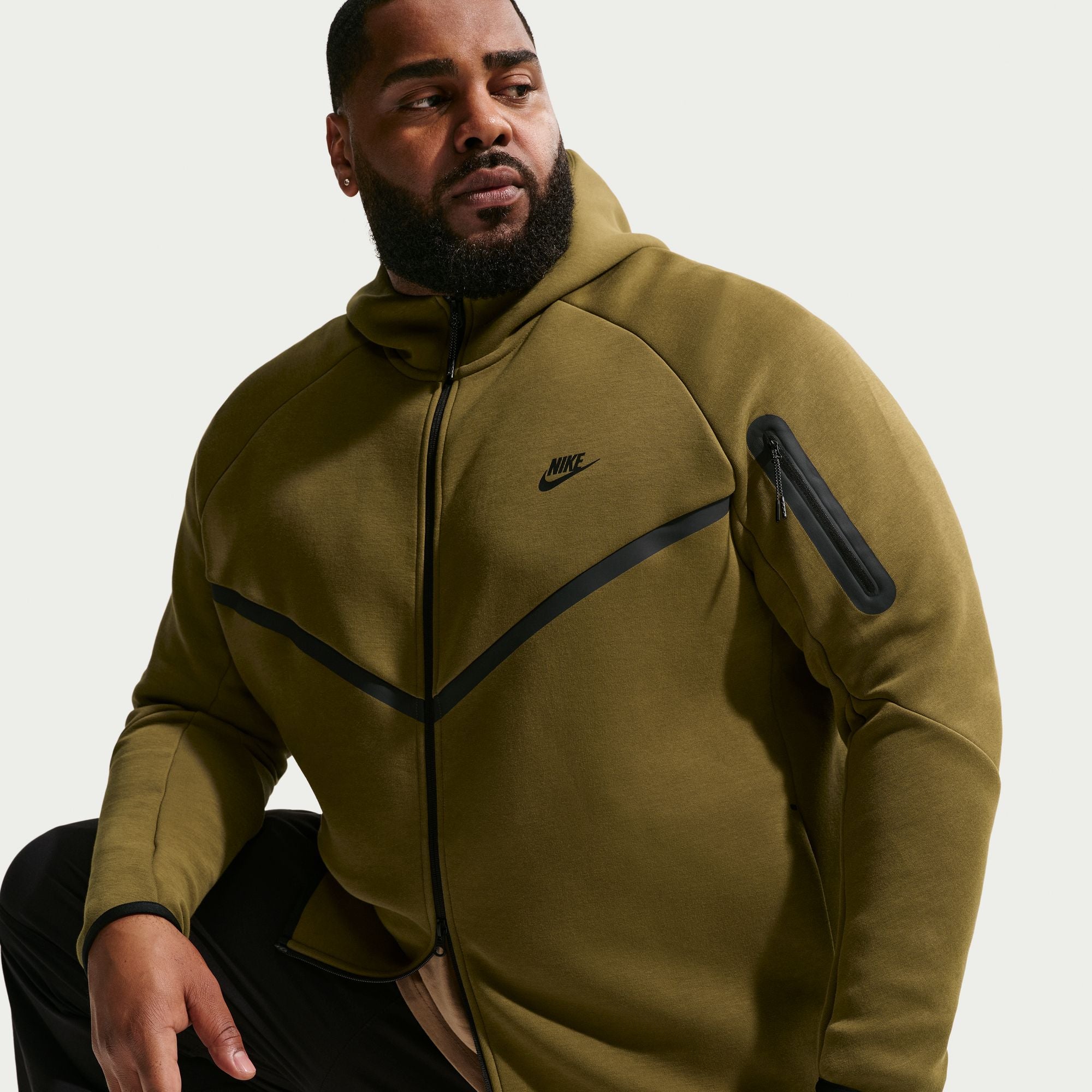 Nike Mens Tech Fleece Windrunner Jacket - Olive Flak by Denim Exchange