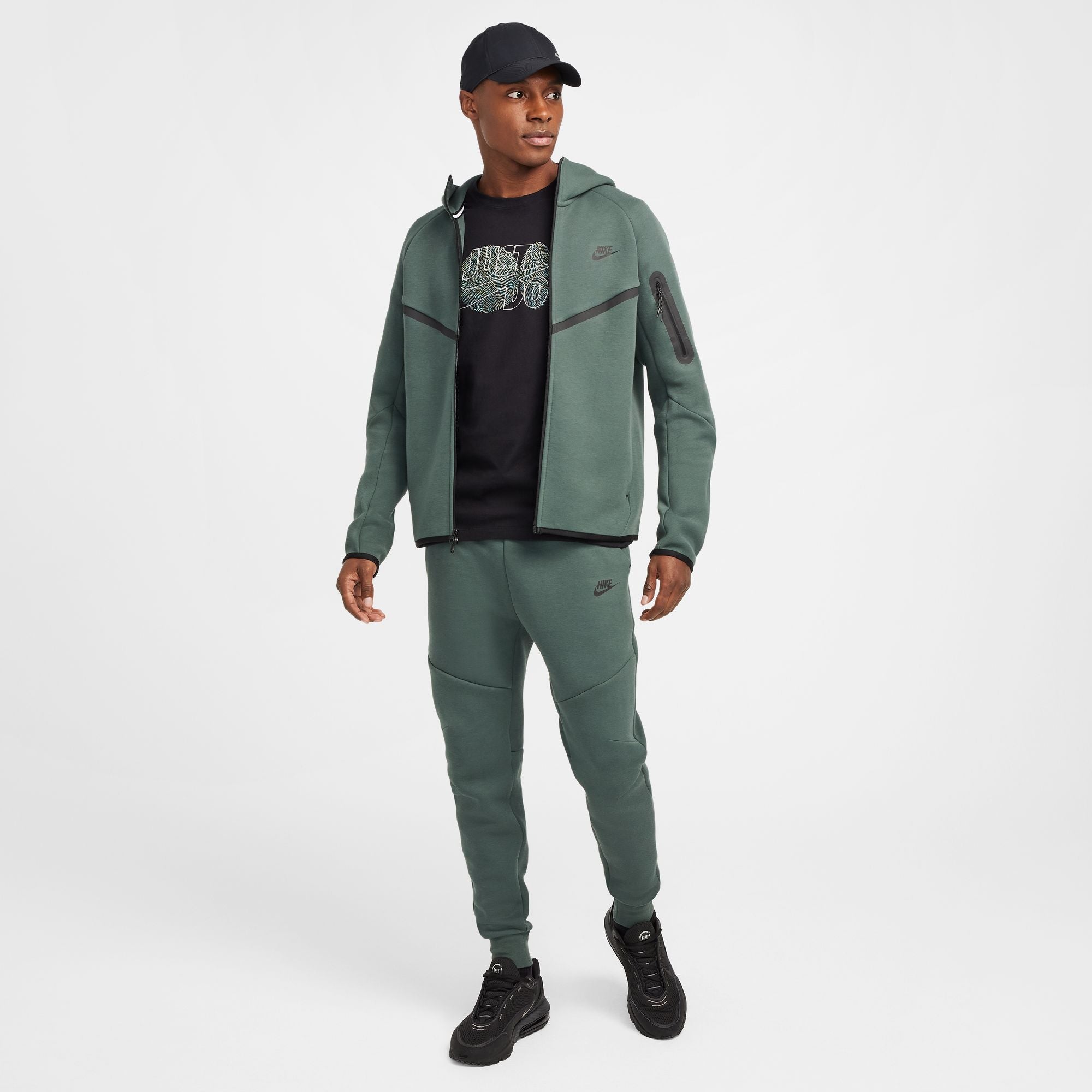 Nike Mens Tech Fleece Joggers - Green/Black by Denim Exchange