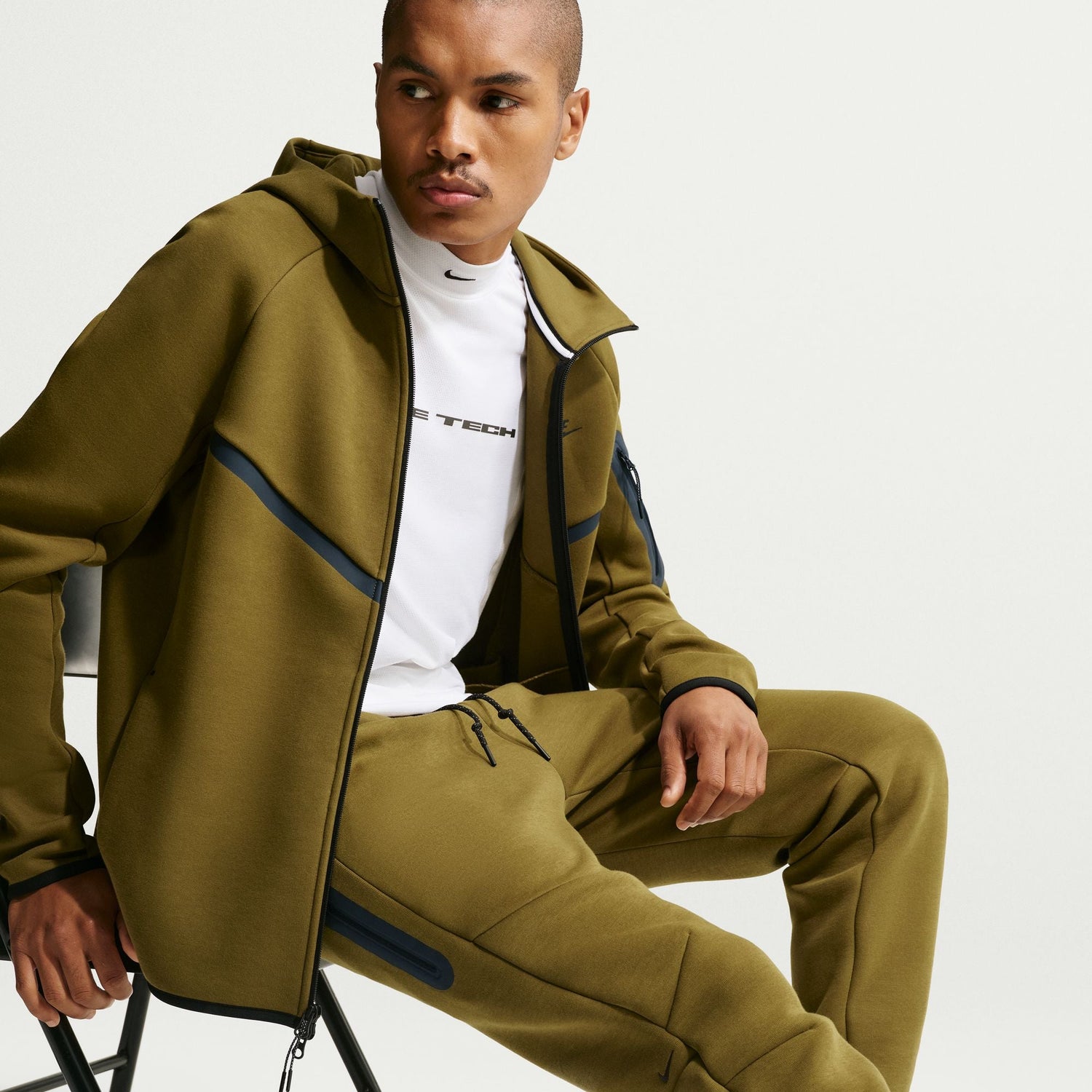 Nike Mens Tech Fleece Joggers - Olive Flak by Denim Exchange