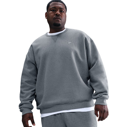 Nike Mens Heavyweight Solo Swoosh Crewneck - Dark Grey by Denim Exchange