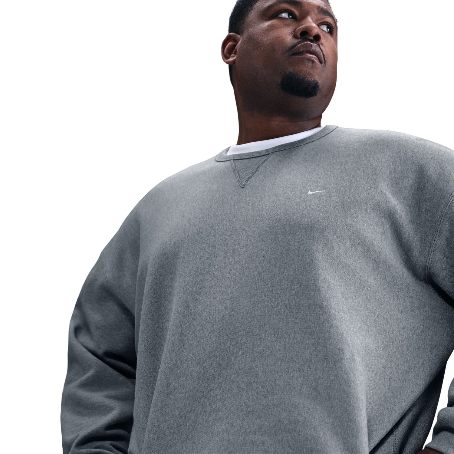 Nike Mens Heavyweight Solo Swoosh Crewneck - Dark Grey by Denim Exchange