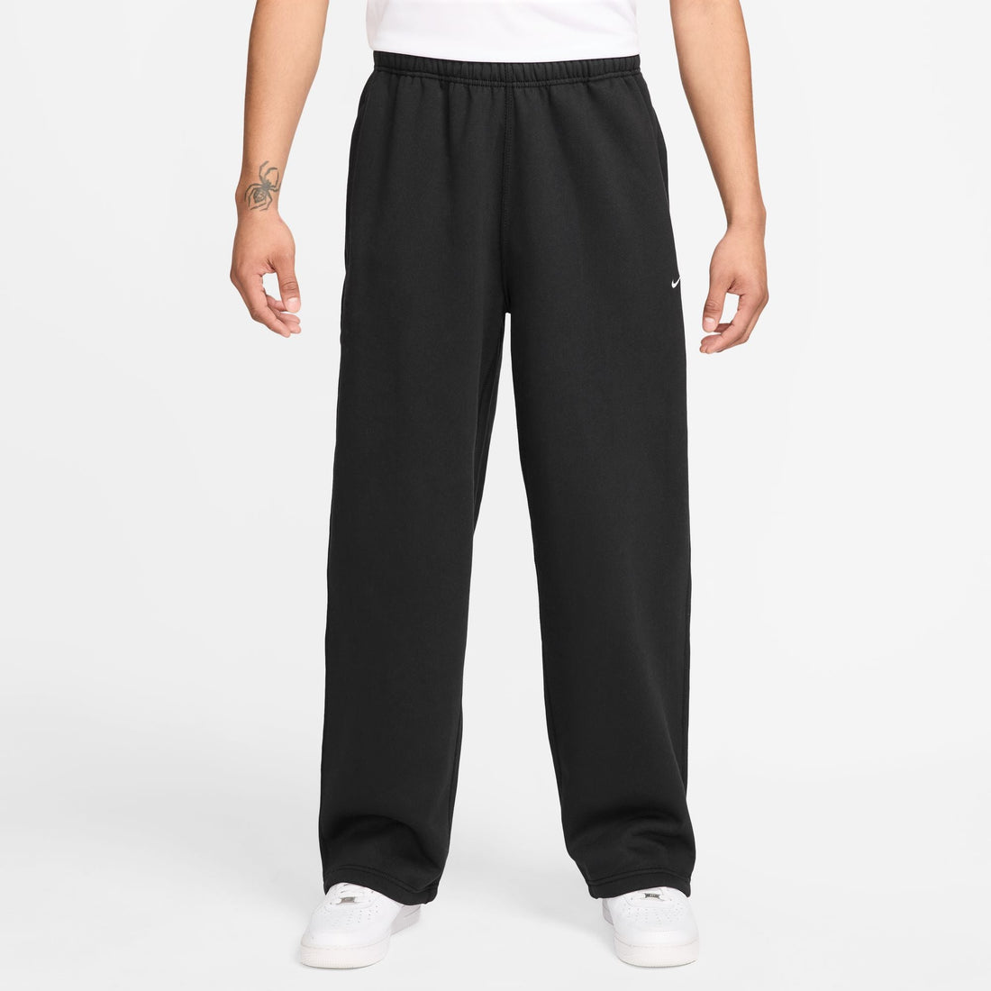 Nike Mens Solo Swoosh Open Hem Sweatpants - Black by Denim Exchange