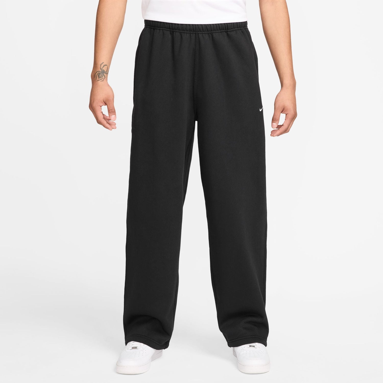 Nike Mens Solo Swoosh Open Hem Sweatpants - Black by Denim Exchange