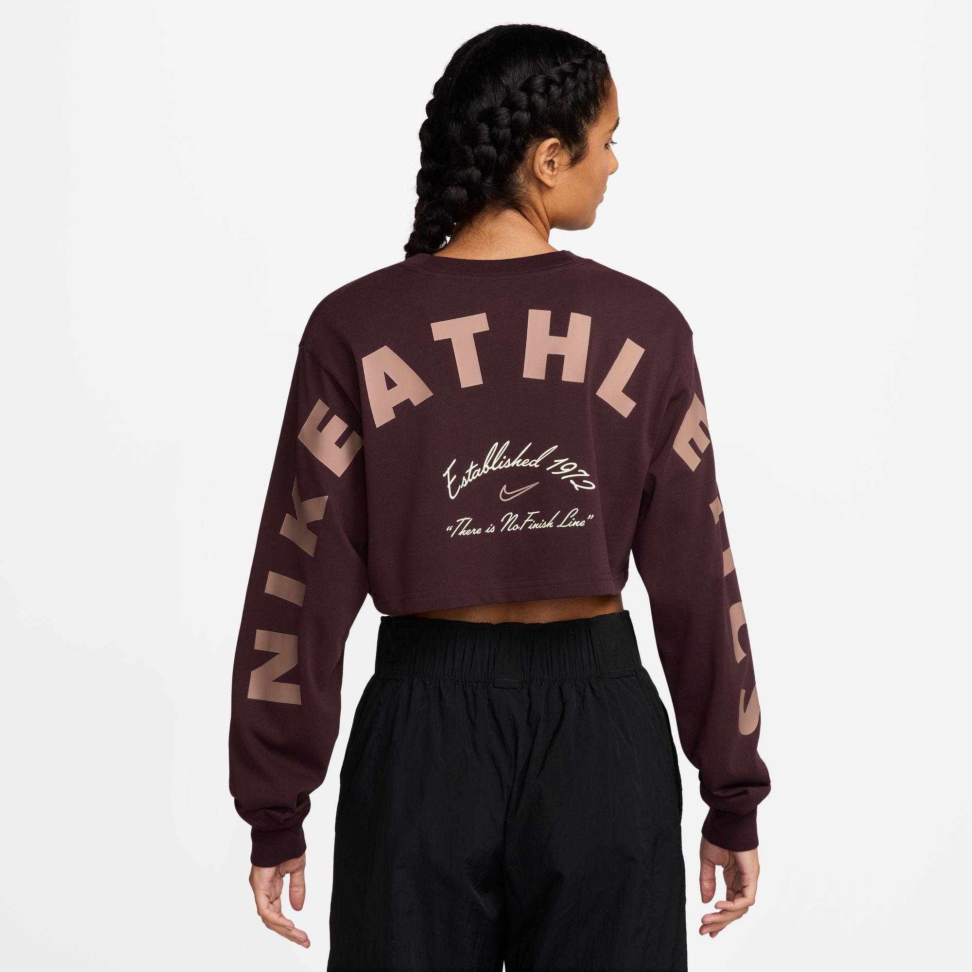Nike Womens Oversized Long Sleeve - Burgundy Crush by Denim Exchange