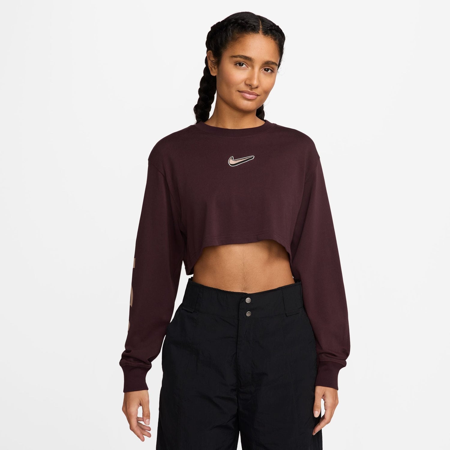 Nike Womens Oversized Long Sleeve - Burgundy Crush by Denim Exchange
