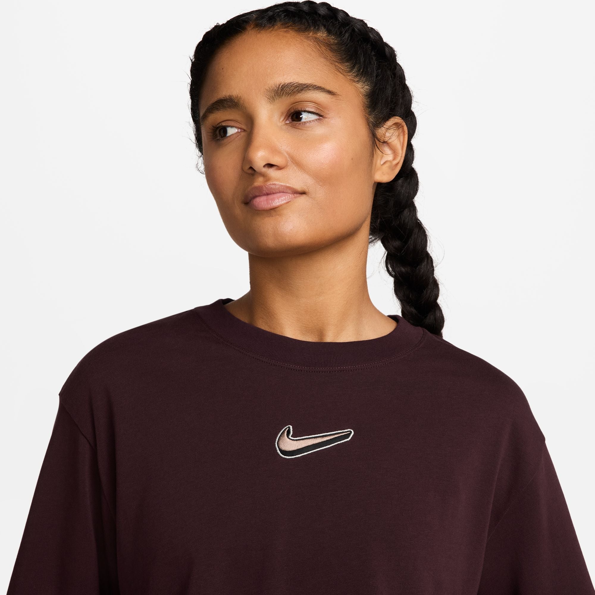 Nike Womens Oversized Long Sleeve - Burgundy Crush by Denim Exchange
