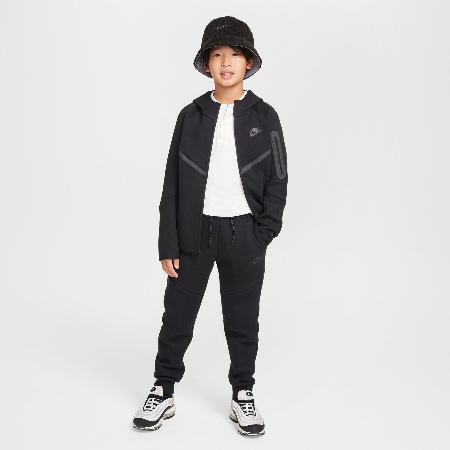 Nike Big Kids Tech Fleece Hoodie - Black by Denim Exchange