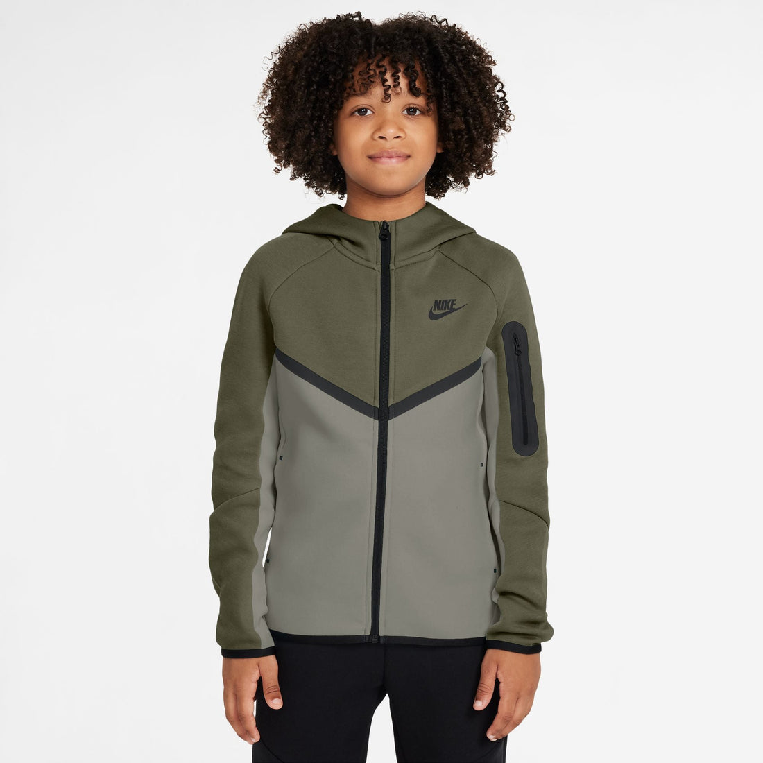 Nike Big Kids Sportswear Tech Fleece Jacket - Medium Olive by Denim Exchange