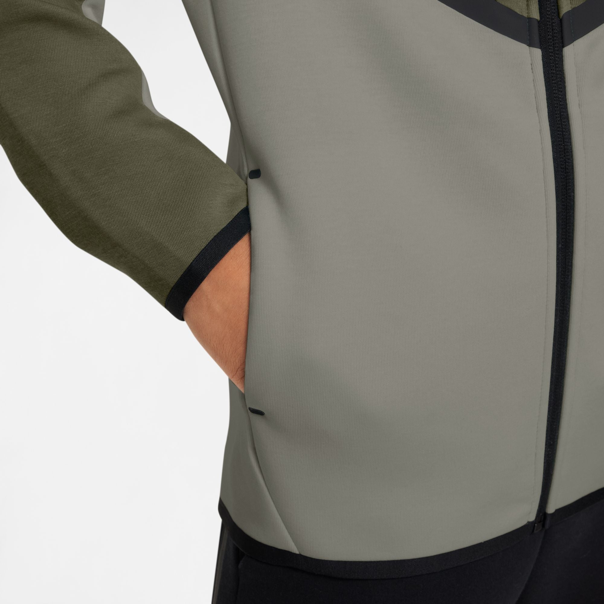 Nike Big Kids Sportswear Tech Fleece Jacket - Medium Olive by Denim Exchange