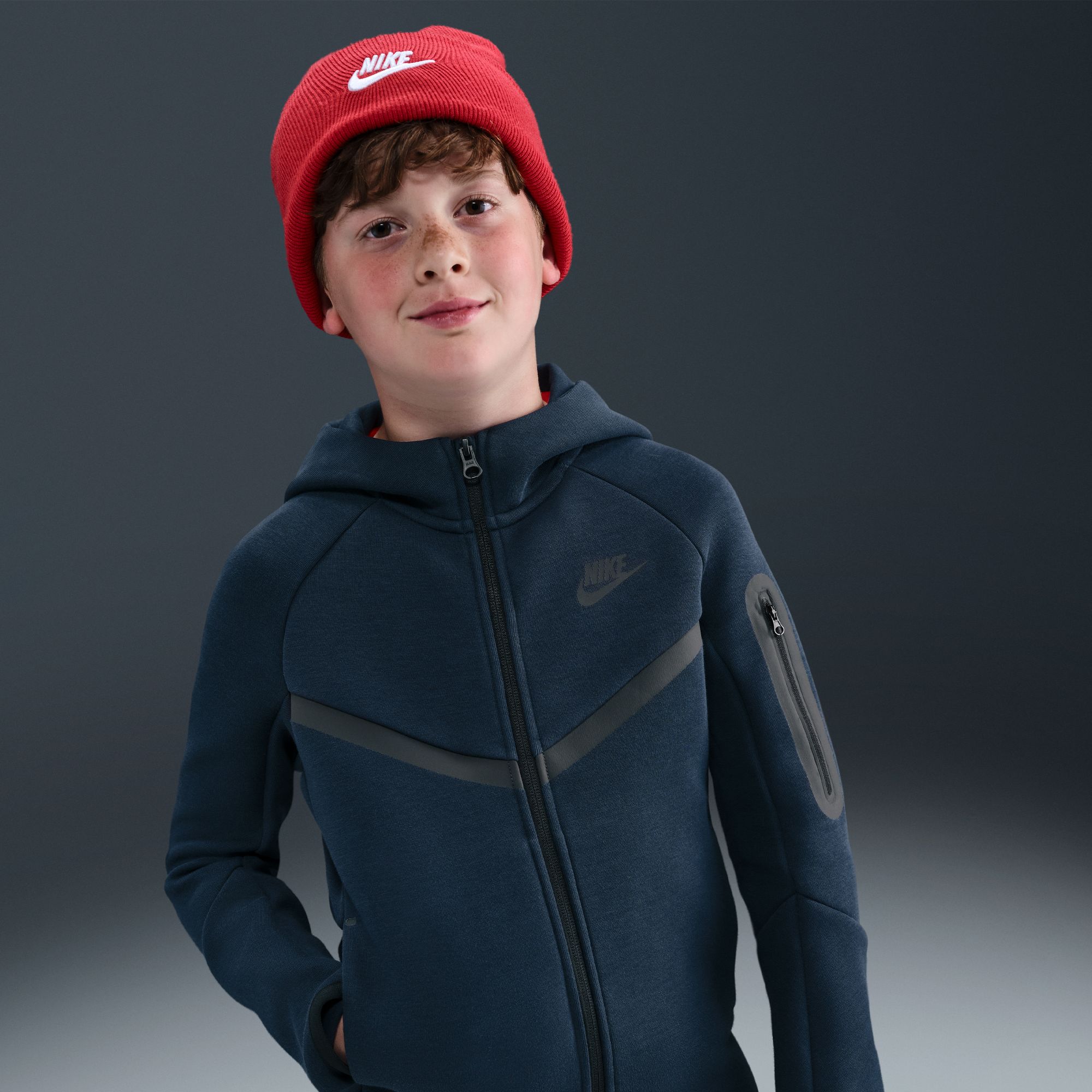 Nike Big Kids Sportswear Tech Fleece Hoodie - Obsidian by Denim Exchange
