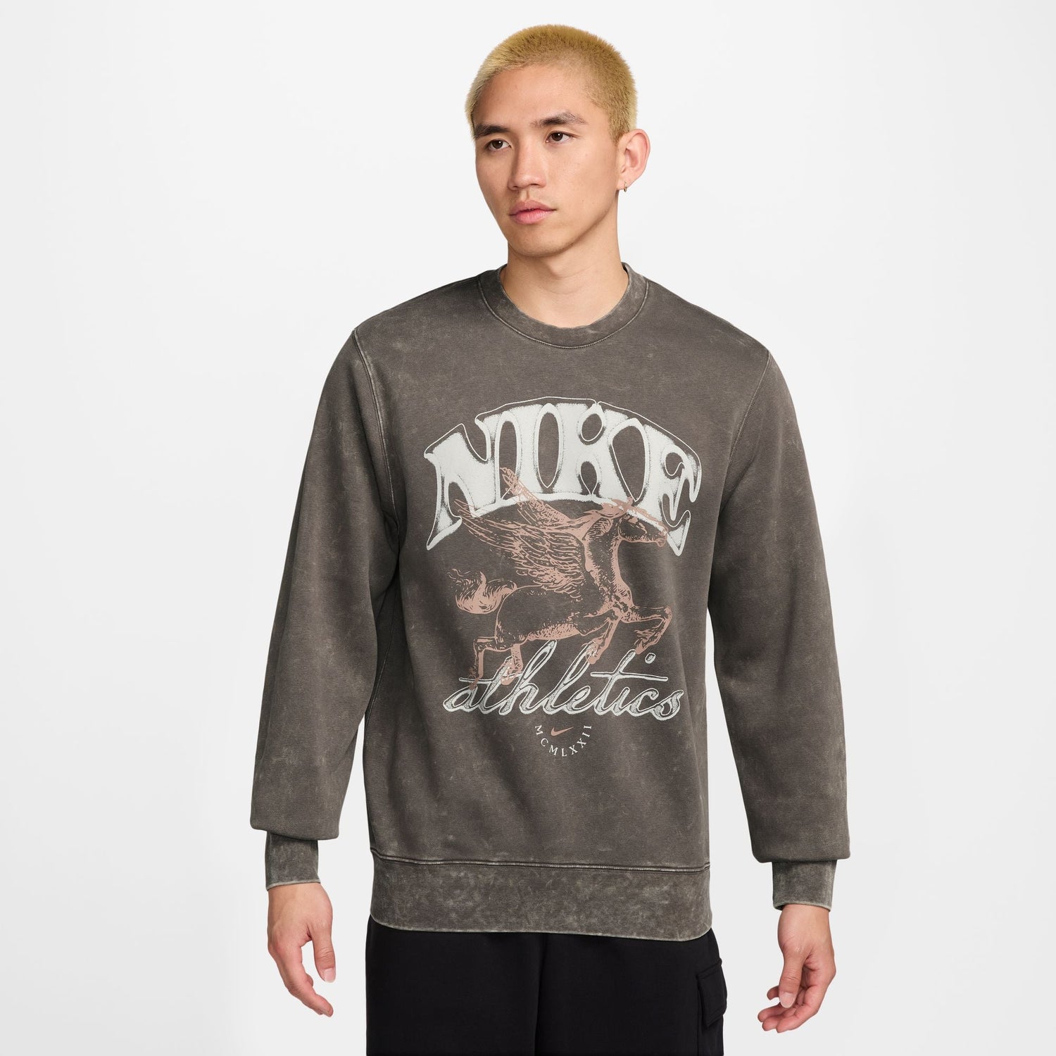 Nike Mens Sportswear Club Fleece Crewneck - Cave Stone by Denim Exchange