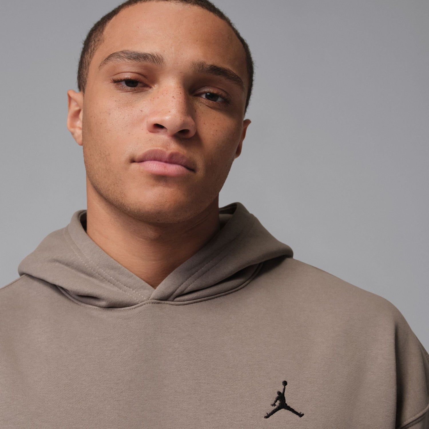 Air Jordan Mens Brooklyn Fleece Pullover Hoodie - Olive Grey by Denim Exchange