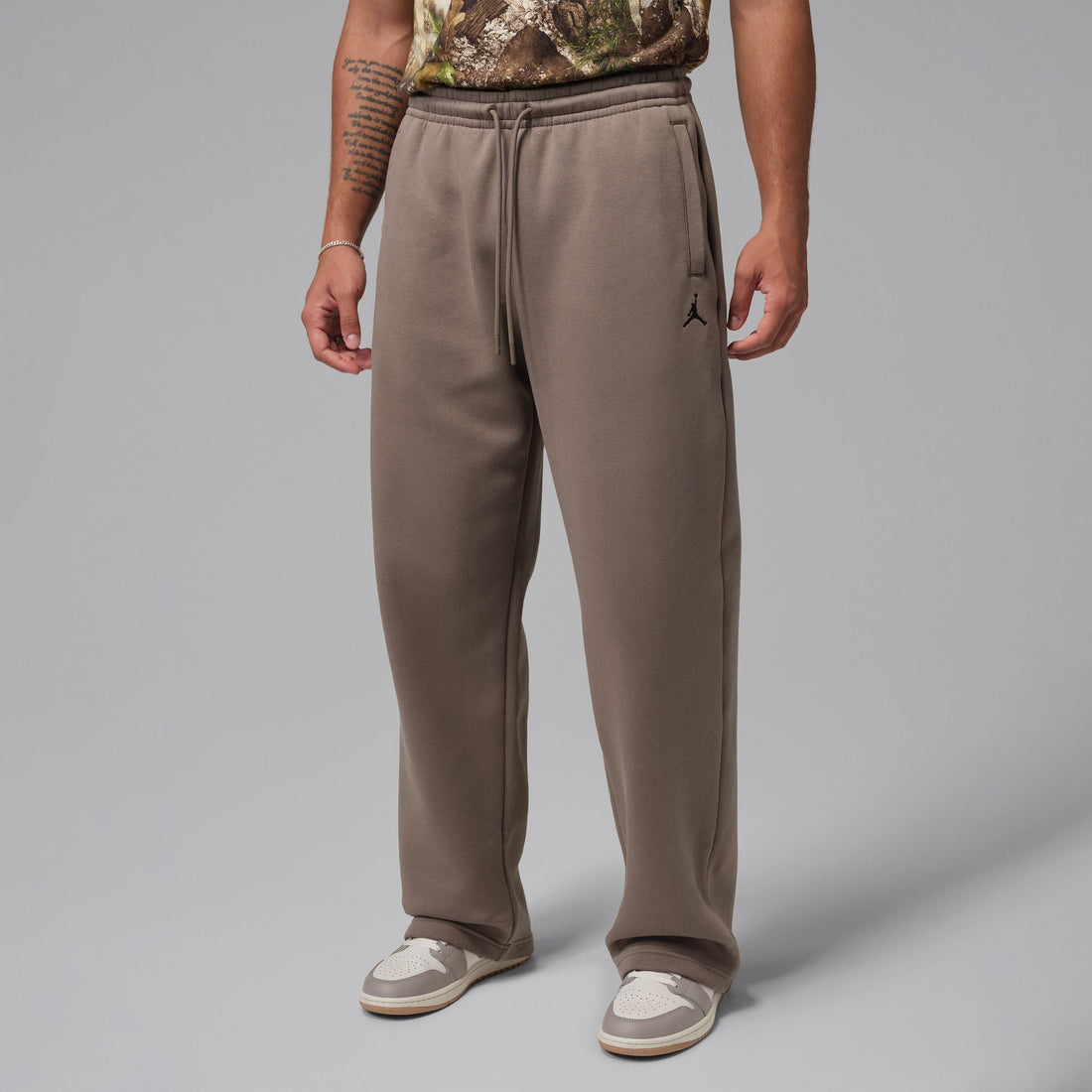 Air Jordan Mens Oversized Open Hem Sweatpants - Olive Grey by Denim Exchange