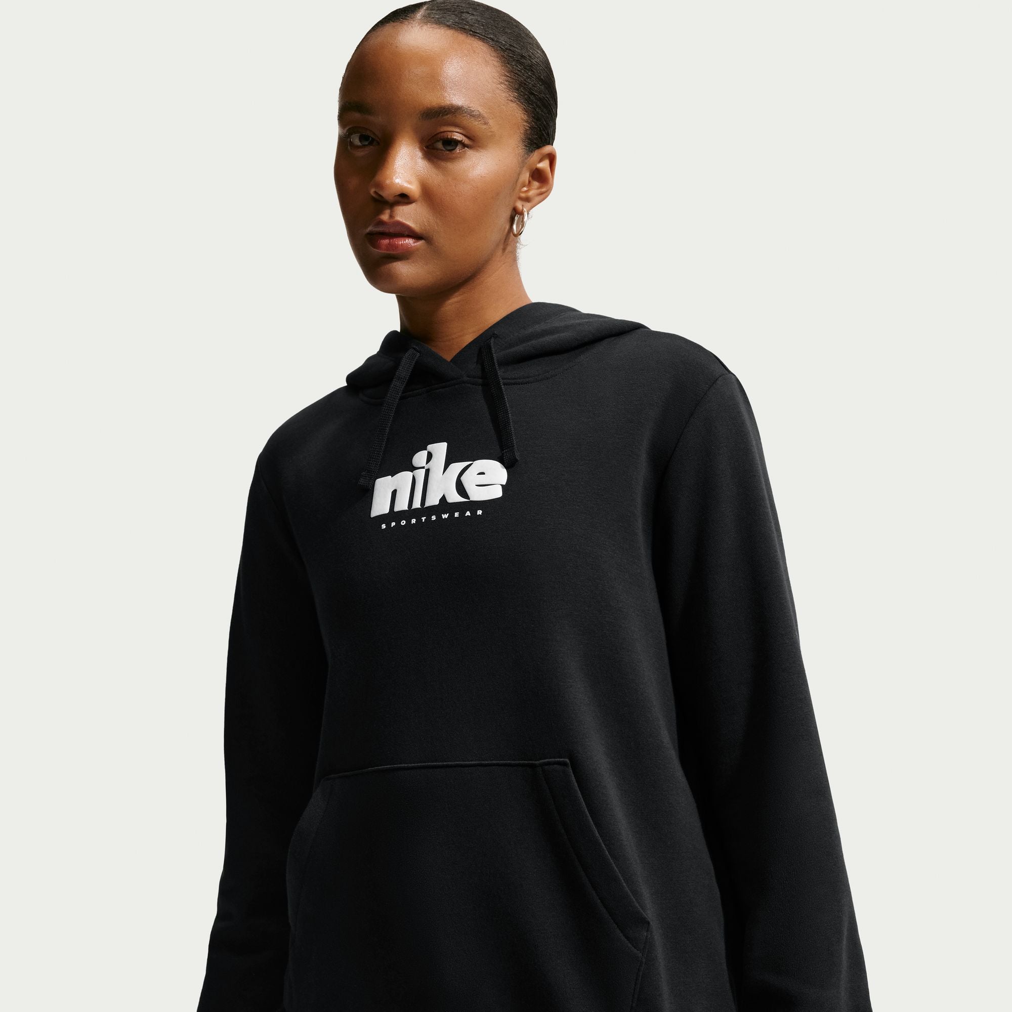 Nike Womens Fleece Graphic Pullover Hoodie - Black by Denim Exchange