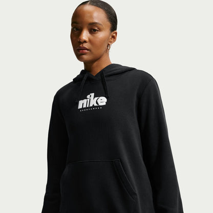 Nike Womens Fleece Graphic Pullover Hoodie - Black by Denim Exchange