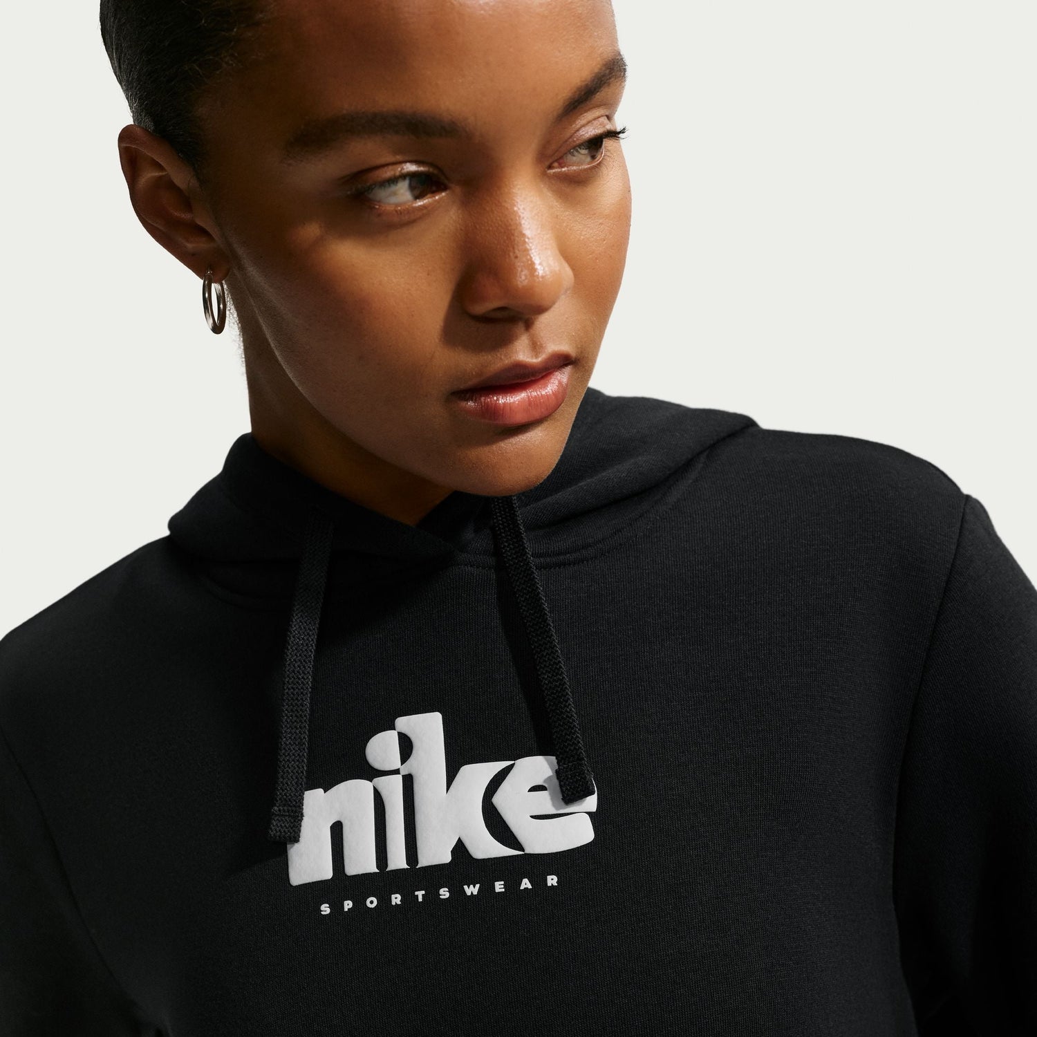 Nike Womens Fleece Graphic Pullover Hoodie - Black by Denim Exchange